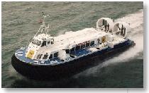 Hovercraft : Courier operating on Hovertravel's Cross-Solent Passenger Service, UK