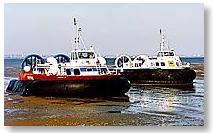 Hovercraft : Hovertravel : AP1-88 Hovercraft crossing 'Ryde Sands', Isle of Wight, England